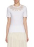 Main View - Click To Enlarge - ERMANNO SCERVINO - Lace Strass Embroidery T-Shirt