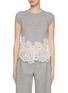 Main View - Click To Enlarge - ERMANNO SCERVINO - Lace Trim Cashmere Knit Top