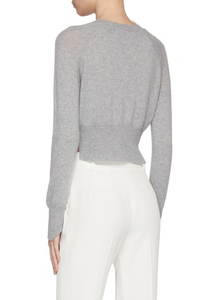 Back View - Click To Enlarge - ERMANNO SCERVINO - Lace Trim Cashmere Cardigan