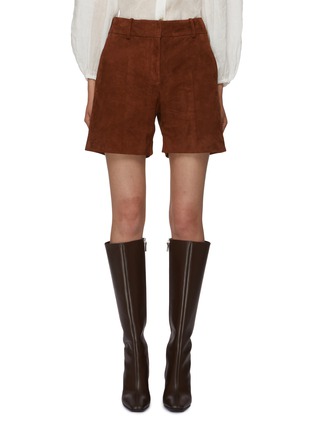 Main View - Click To Enlarge - ERMANNO SCERVINO - High Waisted Suede Shorts