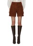 Main View - Click To Enlarge - ERMANNO SCERVINO - High Waisted Suede Shorts