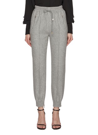 Main View - Click To Enlarge - ERMANNO SCERVINO - Elasticated Adjustable Cashmere Mohair Blend Jogger Pants