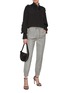 Figure View - Click To Enlarge - ERMANNO SCERVINO - Elasticated Adjustable Cashmere Mohair Blend Jogger Pants