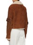 Back View - Click To Enlarge - ERMANNO SCERVINO - Floral Embroidery Shearling Jacket