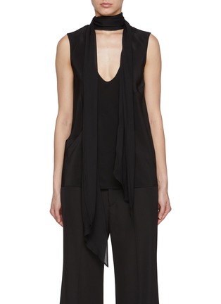 Main View - Click To Enlarge - HELMUT LANG - Sleeveless Silk Scarf Top