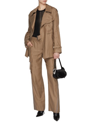 Figure View - Click To Enlarge - HELMUT LANG - Oversized Trench Biker Jacket