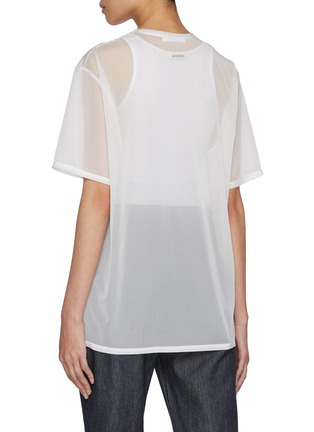 Back View - Click To Enlarge - HELMUT LANG - Logo Print Sheer Crewneck T-Shirt