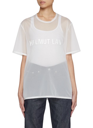 Main View - Click To Enlarge - HELMUT LANG - Logo Print Sheer Crewneck T-Shirt