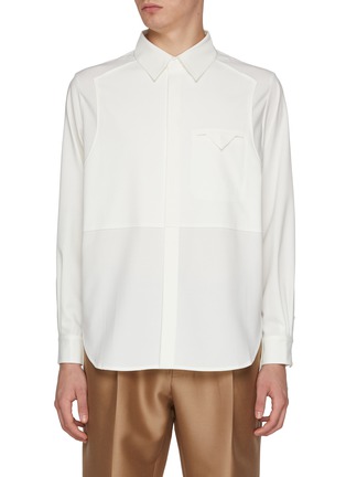 Main View - Click To Enlarge - RE: BY MAISON SANS TITRE - Waistcoat Panelled Shirt