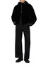 Figure View - Click To Enlarge - RE: BY MAISON SANS TITRE - Velvet Touch Hooded Cropped Jacket