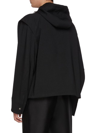 Back View - Click To Enlarge - RE: BY MAISON SANS TITRE - Half Button Stand Collar Hoodie