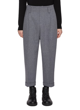 Main View - Click To Enlarge - RE: BY MAISON SANS TITRE - Pleated Wool Blend Cropped Pants