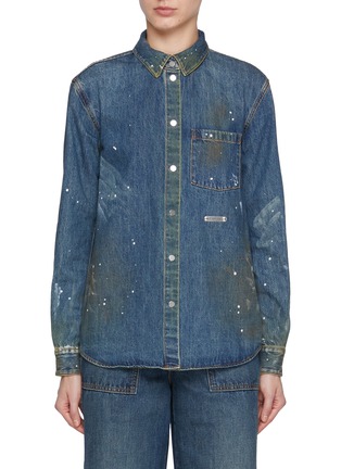 Main View - Click To Enlarge - HELMUT LANG - Painter Motif Pocket Denim Shirt