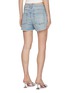 Back View - Click To Enlarge - GOOD AMERICAN - Good Girlfriend Belted Light Washed Denim Shorts