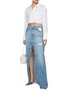 Figure View - Click To Enlarge - GOOD AMERICAN - Good Ease Medium Wash Maxi Skirt