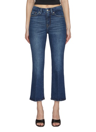 Main View - Click To Enlarge - GOOD AMERICAN - Good Legs Medium Washed Cropped Mini Boot Jeans