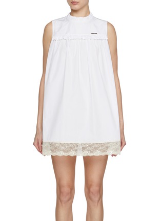 Main View - Click To Enlarge - WE11DONE - Sequined Lace Hem Cotton Dress