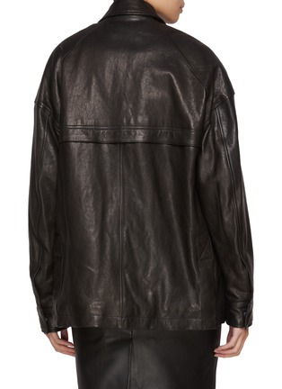 Back View - Click To Enlarge - WE11DONE - Chest Logo Leather Jacket