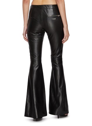 Back View - Click To Enlarge - WE11DONE - Lambskin Leather Flared Leg Pants