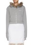 Main View - Click To Enlarge - WE11DONE - Faux Fur Trim Zip Up Cotton Hoodie