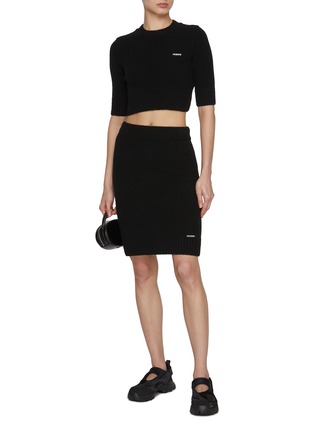 Figure View - Click To Enlarge - WE11DONE - Bouclé Midi Knit Skirt