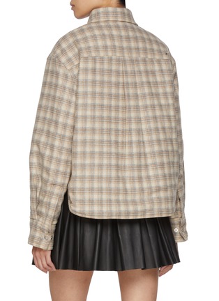 Back View - Click To Enlarge - WE11DONE - Padded Checkered Wool Blend Overshirt