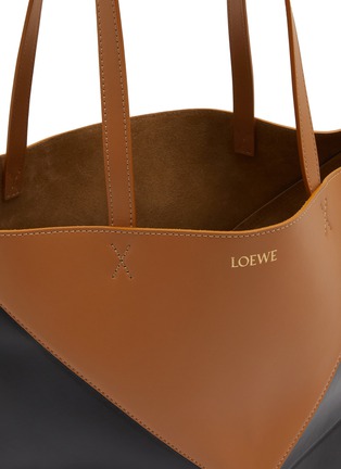 Detail View - Click To Enlarge - LOEWE - Medium Puzzle Fold Bicolour Leather Tote Bag