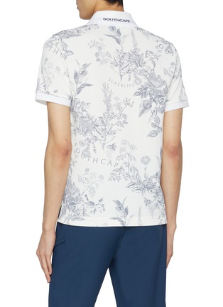 Back View - Click To Enlarge - SOUTHCAPE - Floral Print Polo Shirt