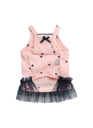 Back View - Click To Enlarge - ITSDOG - Small Heart Cubic Dog Tutu Dress — Pink