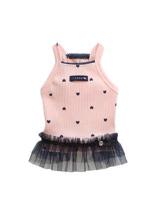 Main View - Click To Enlarge - ITSDOG - Small Heart Cubic Dog Tutu Dress — Pink