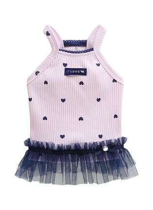 Main View - Click To Enlarge - ITSDOG - Medium Heart Cubic Dog Tutu Dress — Lavender