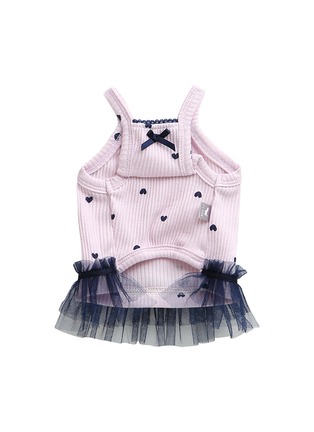 Back View - Click To Enlarge - ITSDOG - Small Heart Cubic Dog Tutu Dress — Lavender