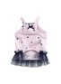 Back View - Click To Enlarge - ITSDOG - Small Heart Cubic Dog Tutu Dress — Lavender