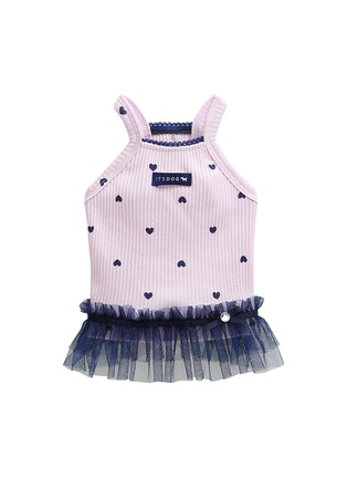 Main View - Click To Enlarge - ITSDOG - Small Heart Cubic Dog Tutu Dress — Lavender