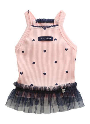 Main View - Click To Enlarge - ITSDOG - Large Heart Cubic Dog Tutu Dress — Pink