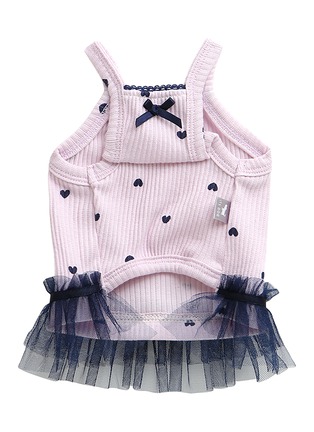 Back View - Click To Enlarge - ITSDOG - Large Heart Cubic Dog Tutu Dress — Lavender