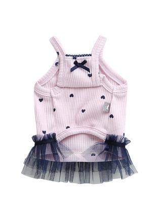 Back View - Click To Enlarge - ITSDOG - Small/Medium Heart Cubic Dog Tutu Dress — Lavender