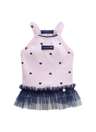 Main View - Click To Enlarge - ITSDOG - Small/Medium Heart Cubic Dog Tutu Dress — Lavender