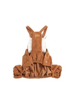 Back View - Click To Enlarge - ITSDOG - Small My Bear Pumpkin Corduroy Pants — Brown