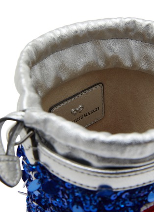 Detail View - Click To Enlarge - ANYA HINDMARCH - Mini Ever Ready Sequined Recycled Satin Bucket Bag