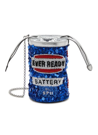 Main View - Click To Enlarge - ANYA HINDMARCH - Mini Ever Ready Sequined Recycled Satin Bucket Bag