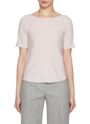 Main View - Click To Enlarge - BRUNO MANETTI - Short Sleeve Cashmere Fine Knit Top