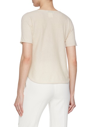 Back View - Click To Enlarge - BRUNO MANETTI - Short Sleeve Cashmere Fine Knit Top