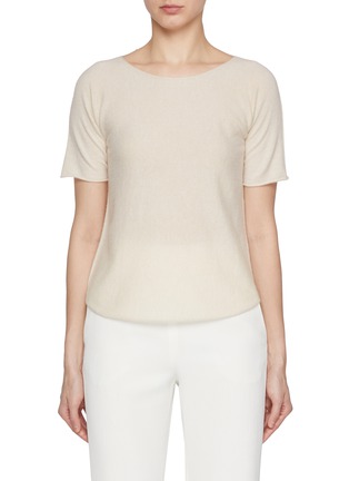 Main View - Click To Enlarge - BRUNO MANETTI - Short Sleeve Cashmere Fine Knit Top