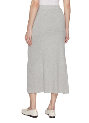 Back View - Click To Enlarge - BRUNO MANETTI - A-Line Wool Cashmere Ribbed Knit Skirt