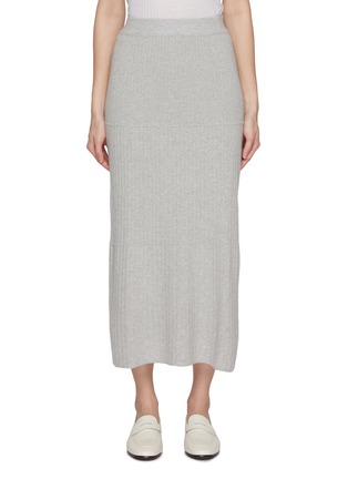 Main View - Click To Enlarge - BRUNO MANETTI - A-Line Wool Cashmere Ribbed Knit Skirt