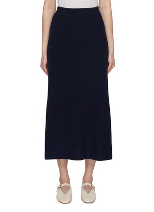 Main View - Click To Enlarge - BRUNO MANETTI - A-Line Wool Cashmere Ribbed Knit Skirt