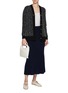 Figure View - Click To Enlarge - BRUNO MANETTI - A-Line Wool Cashmere Ribbed Knit Skirt