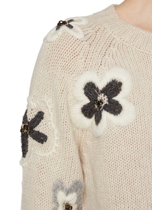  - BRUNO MANETTI - Floral Embroidery Wool Cashmere Knit Sweater