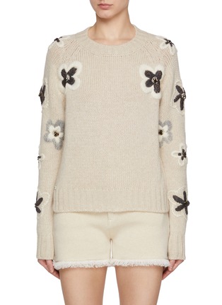 Main View - Click To Enlarge - BRUNO MANETTI - Floral Embroidery Wool Cashmere Knit Sweater